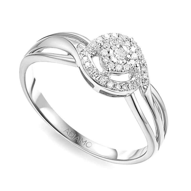 Pierścionek z diamentami (R59038 W): 10 - zdjęcie: 1