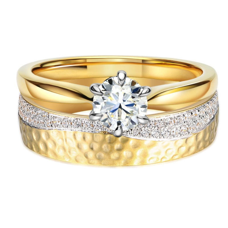 Obrączka z diamentami, 5 mm (O-R99874 YW): 8 - zdjęcie: 4