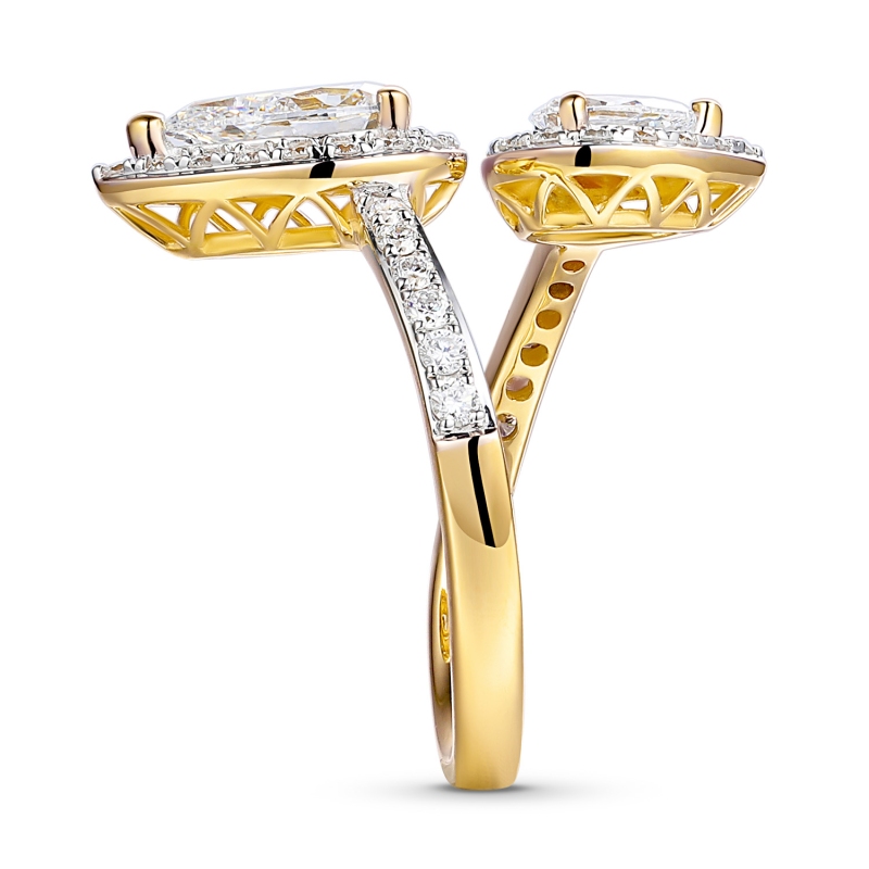 Pierścionek z diamentami laboratoryjnymi (R95318 Y LGD) - zdjęcie: 4