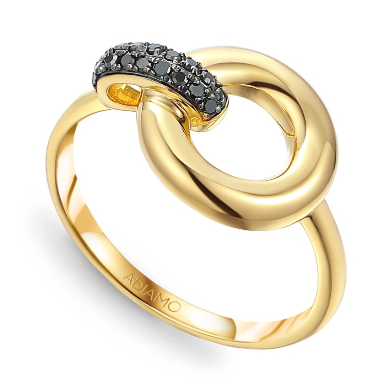 Pierścionek z czarnymi diamentami (R93441 Y BD): 7 - zdjęcie: 1