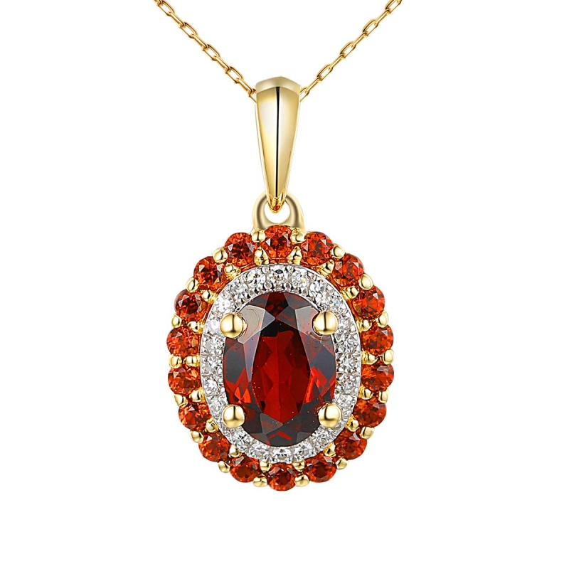 Zawieszka z granatami i diamentami (P71860 Y GT) - zdjęcie: 1