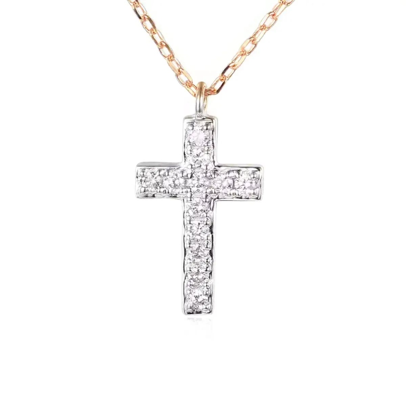 Naszyjnik krzyżyk z diamentami (N08275 R C) - zdjęcie: 1