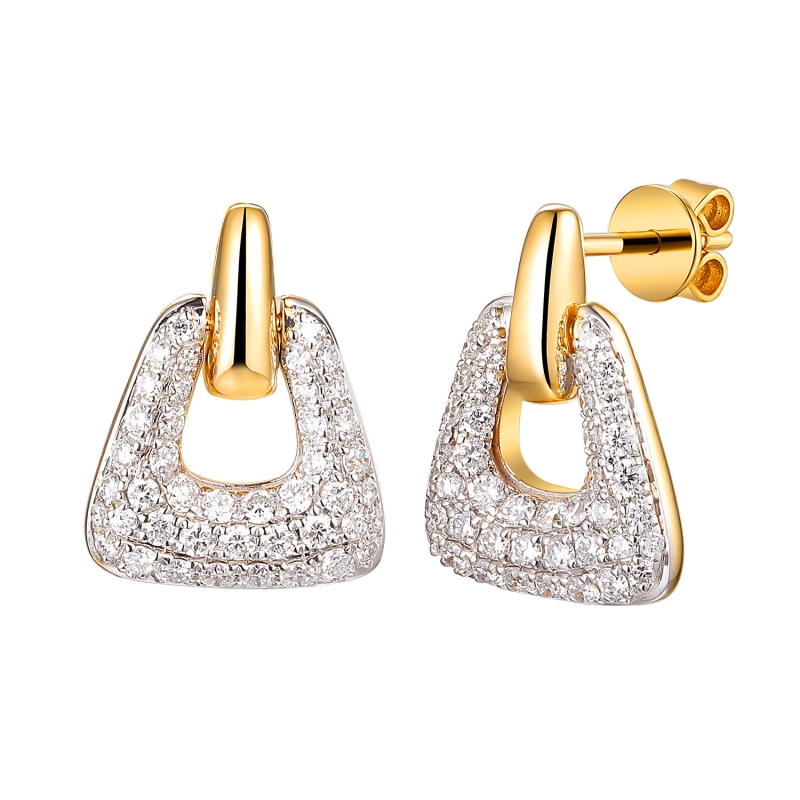 Kolczyki z diamentami laboratoryjnymi (E100409 Y S LGD) - zdjęcie: 1