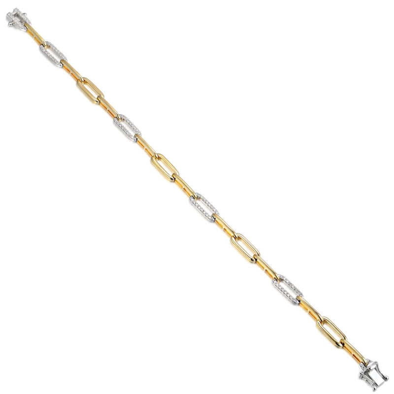 Bransoletka dwukolorowa z diamentami (B08580 YW) - zdjęcie: 1