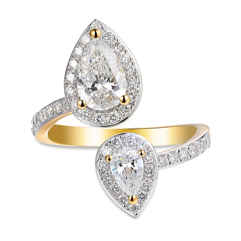 Pierścionek z diamentami laboratoryjnymi (R95318 Y LGD) - zdjęcie: 3