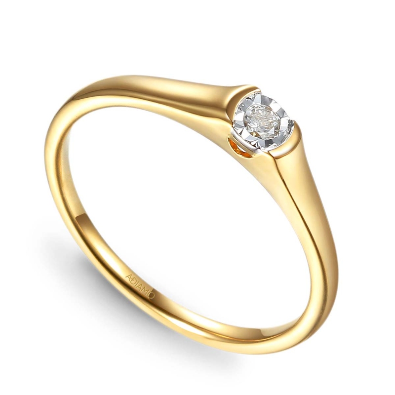 Pierścionek z diamentami (R73496 Y 0,07ct) - zdjęcie: 1