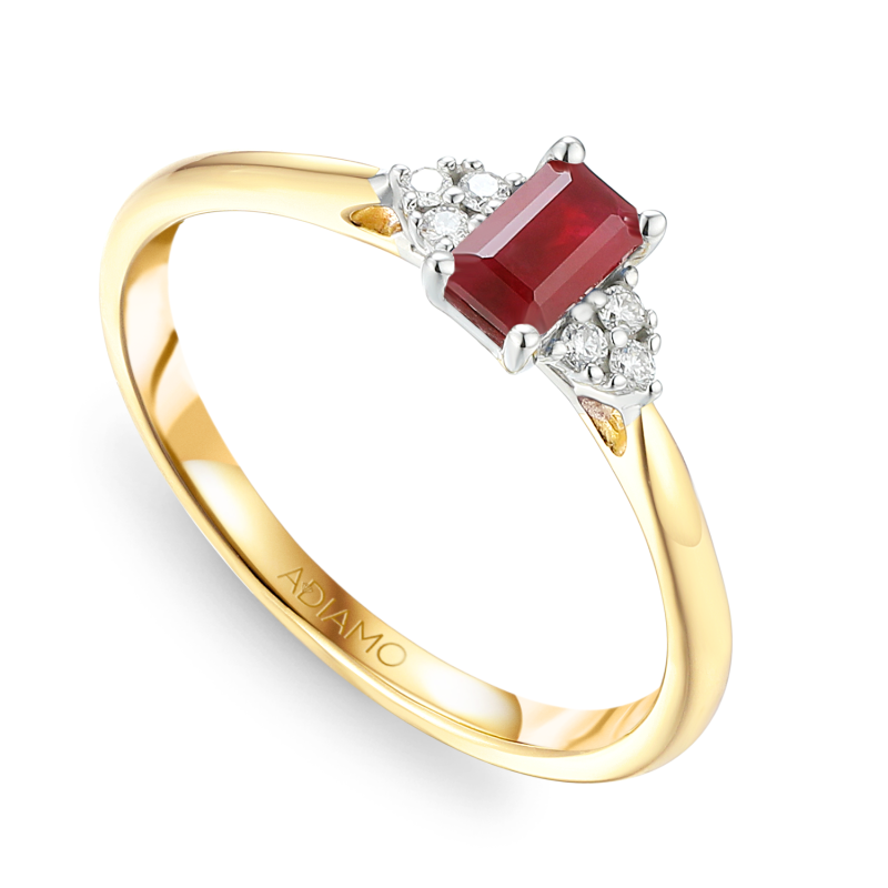 Pierścionek z rubinem i diamentami (R88463 Y RU): 10 - zdjęcie: 1