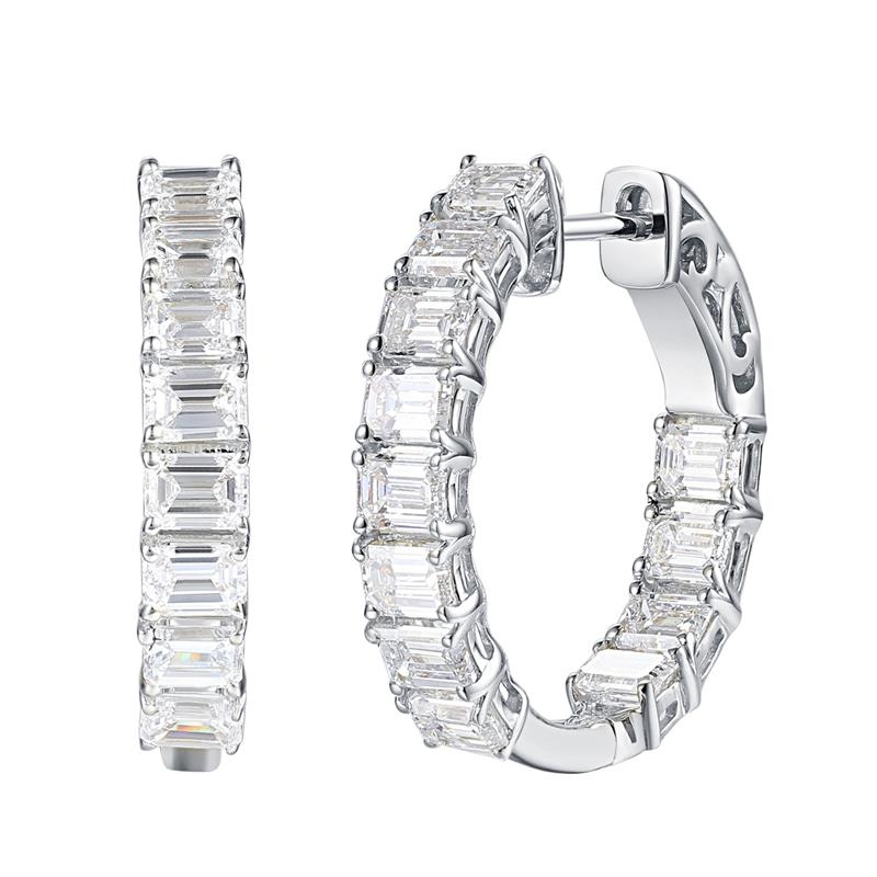 Kolczyki z diamentami laboratoryjnymi (E100545 W A LGD) - zdjęcie: 1