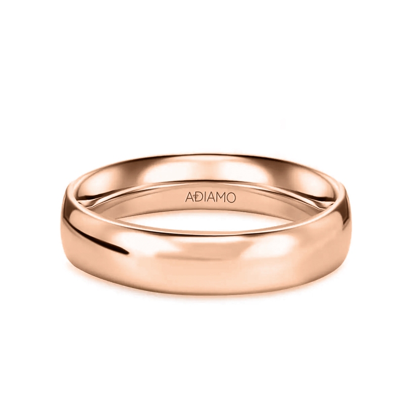 Obrączka ślubna, różowe złoto, półokrągła, damska 4,5mm (O-AD01 4,5M R D): 7 - zdjęcie: 1