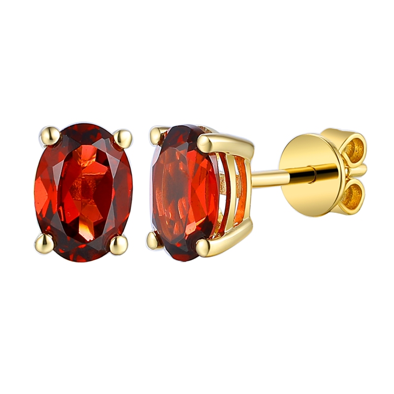 Kolczyki z granatami (E43062 Y S D GT) - zdjęcie: 1