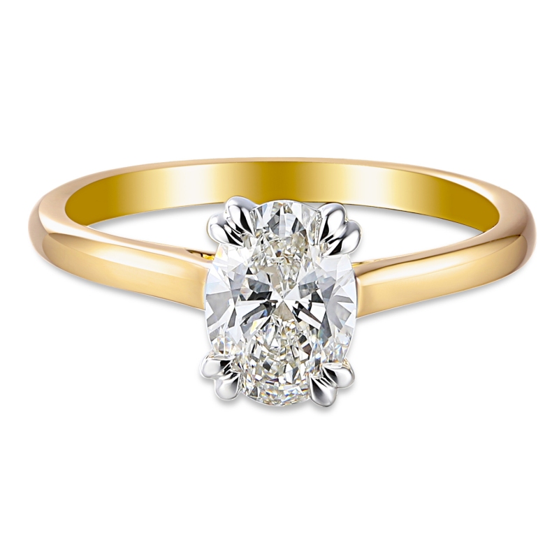 Pierścionek z diamentem laboratoryjnym (R96118 1,01ct YW LGD) - zdjęcie: 3