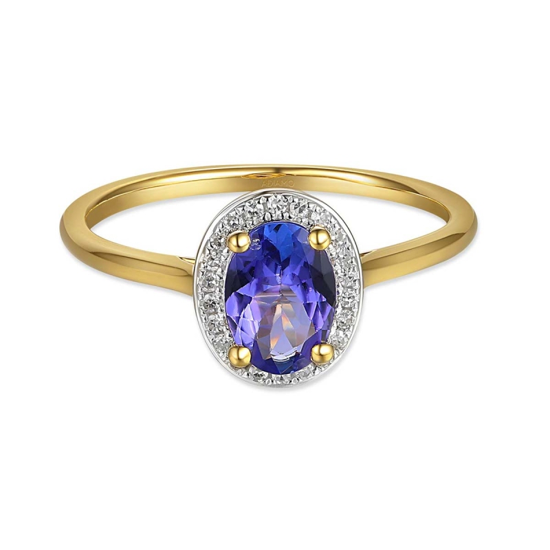 Pierścionek z tanzanitem i diamentami (R62898 Y M T): 7 - zdjęcie: 3