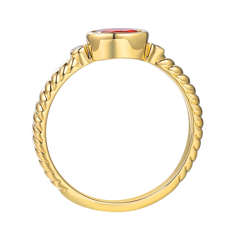 Pierścionek z różowym turmalinem i diamentami (R85576 Y PTR): 7 - zdjęcie: 2