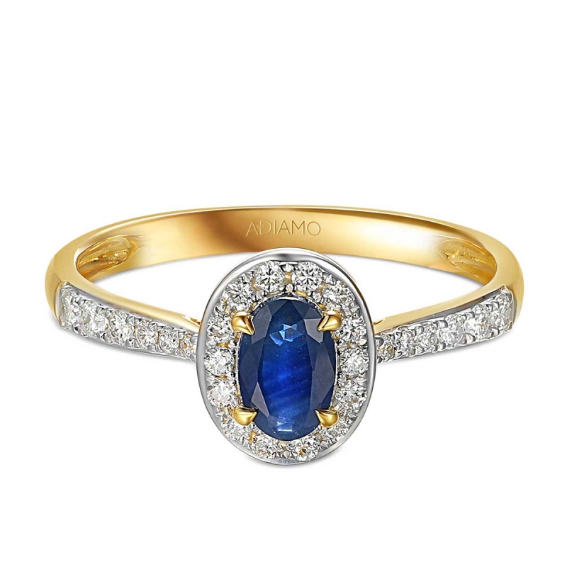 Pierścionek z szafirem i diamentami (R86389 Y SA): 10 - zdjęcie: 2