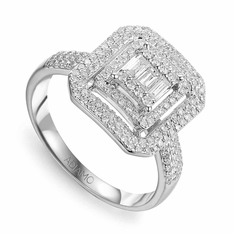 Pierścionek z diamentami (R84316 W): 20 - zdjęcie: 1