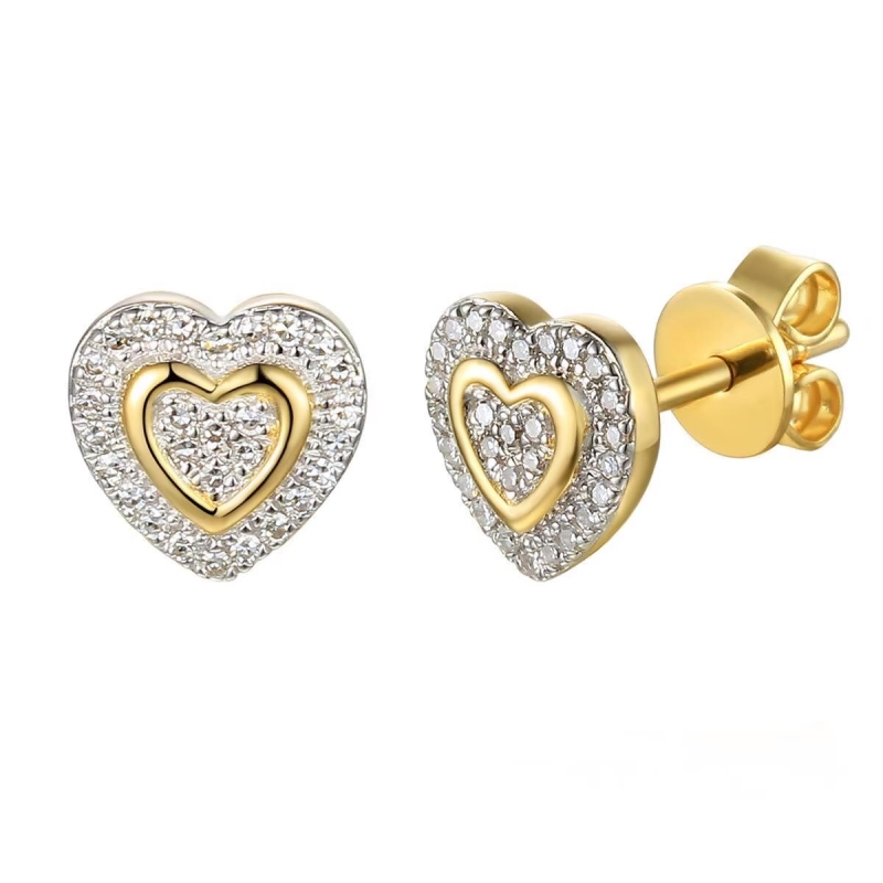 Kolczyki serca z diamentami (E79585 Y S) - zdjęcie: 1