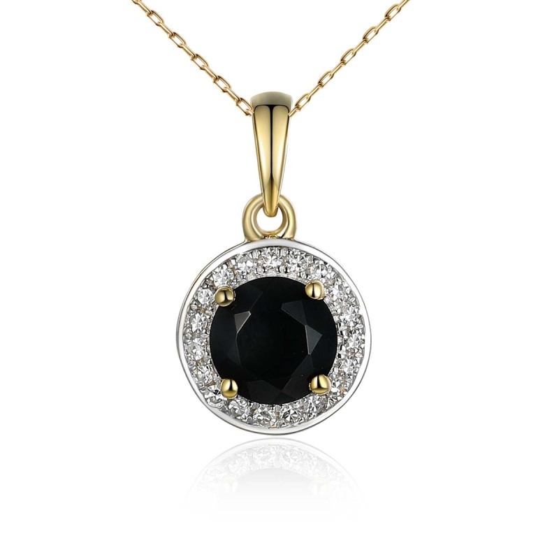 Zawieszka z czarnym agatem i diamentami (P62900 Y BAG) - zdjęcie: 1