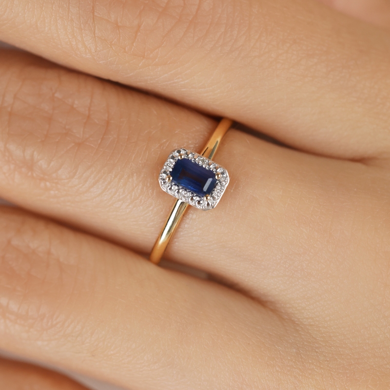 Pierścionek z szafirem i diamentami (R69346 Y SA): 13 - zdjęcie: 5