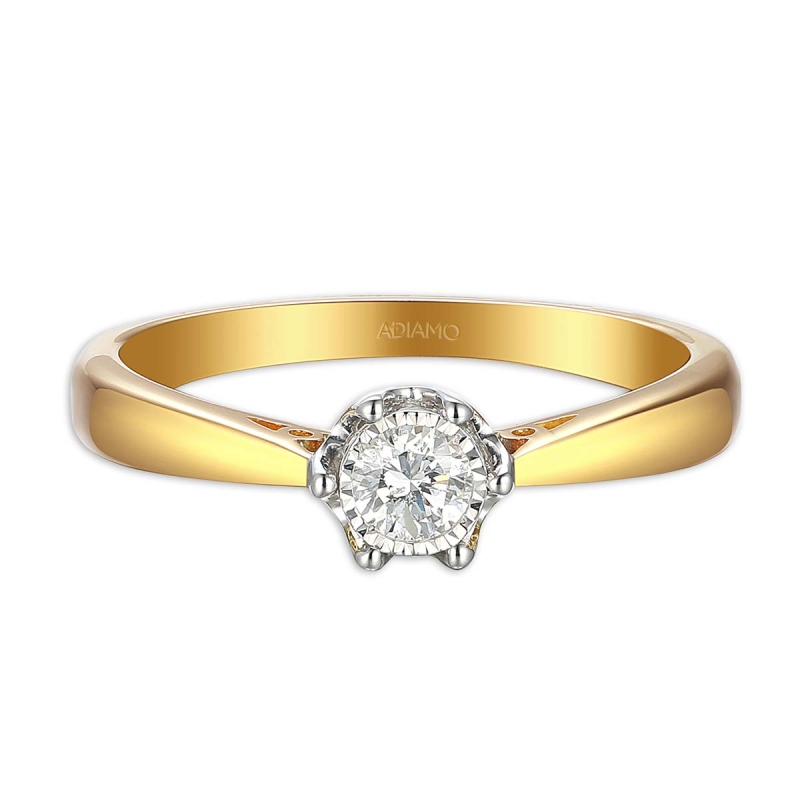 Pierścionek z diamentem (R88312 YW 0,18ct): 8 - zdjęcie: 3