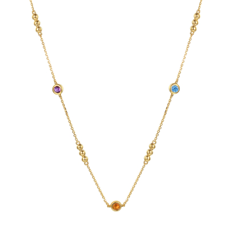 Naszyjnik z kamieniami kolorowymi (N07603 Y C AM,BT,CT) - zdjęcie: 1