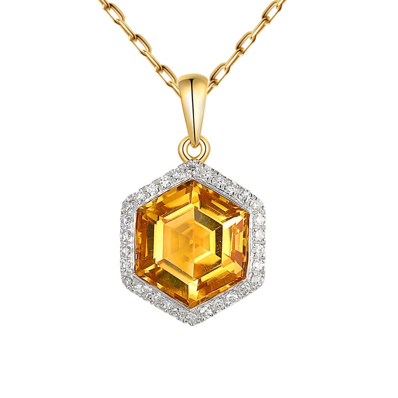 Zawieszka z cytrynem i diamentami (P84152 Y CT) - zdjęcie: 1