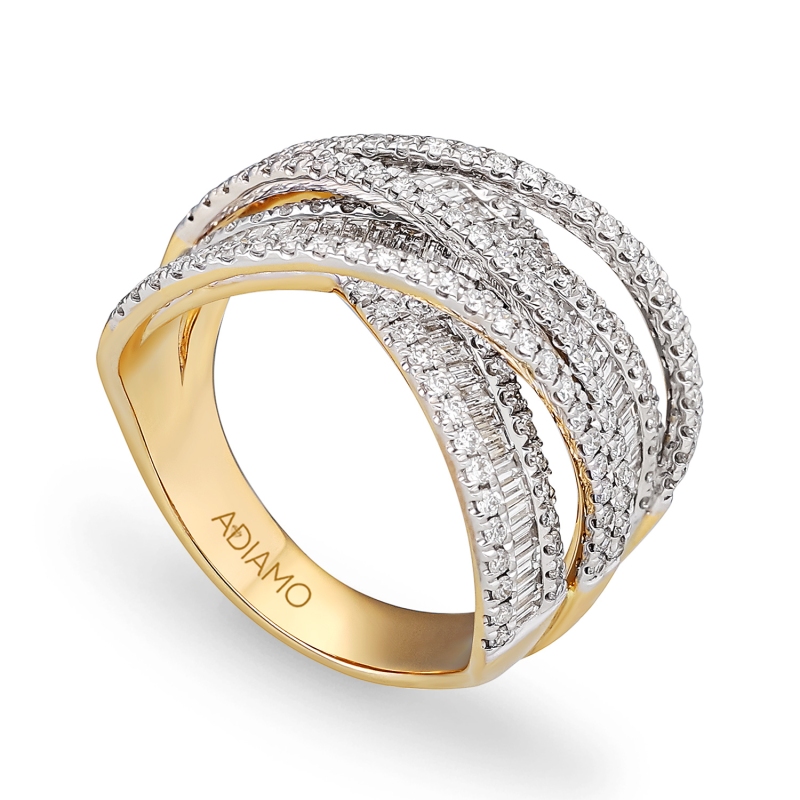 Pierścionek z diamentami (R90140 Y): 9 - zdjęcie: 1