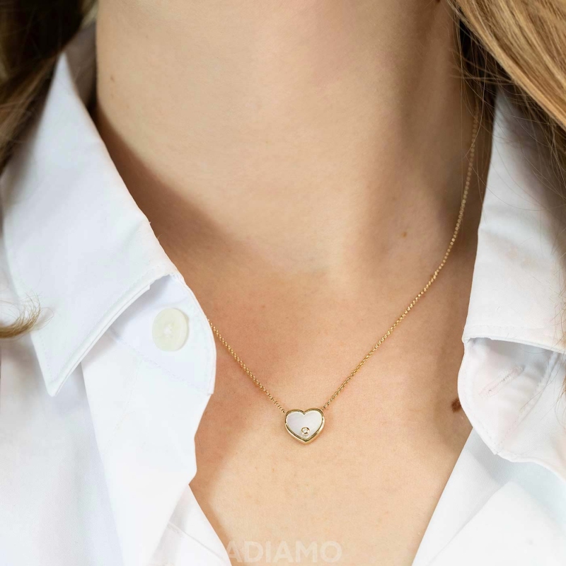 Komplet biżuterii z masa perłową i diamentami (Komplet E82415 N09547) - zdjęcie: 3