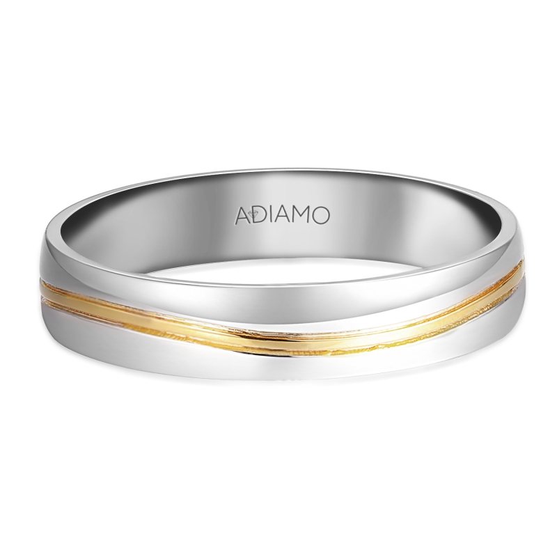 Obrączka dwukolorowe złoto, 4,5 mm (O-R99889 YW): 18 - zdjęcie: 3