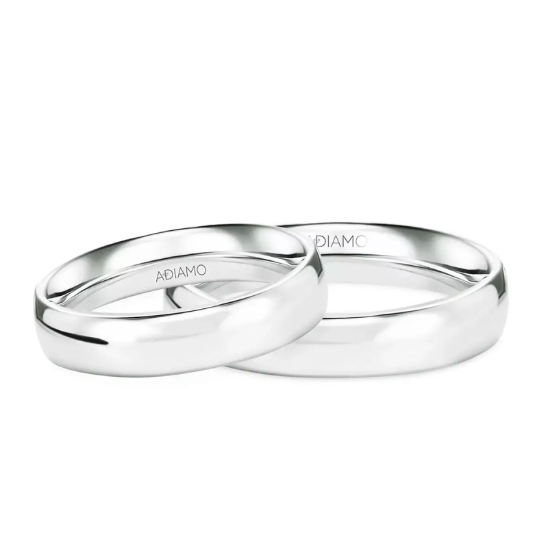 Obrączki ślubne, białe złoto, półokrągłe, 4,5mm: 7, 17 - zdjęcie: 1