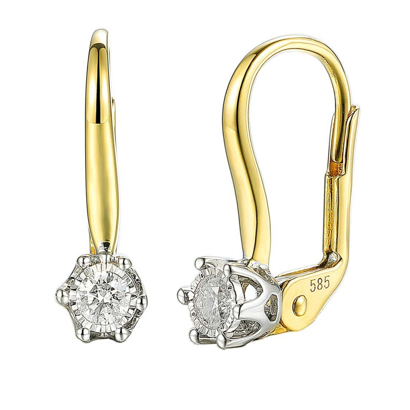 Kolczyki z diamentami (E88312 0,16ct YW P) - zdjęcie: 1