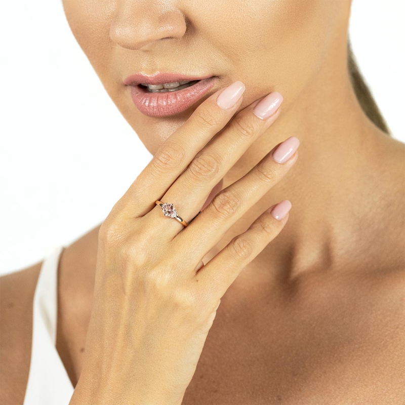 Pierścionek z morganitem i diamentami (R73493 R MR): 7 - zdjęcie: 3