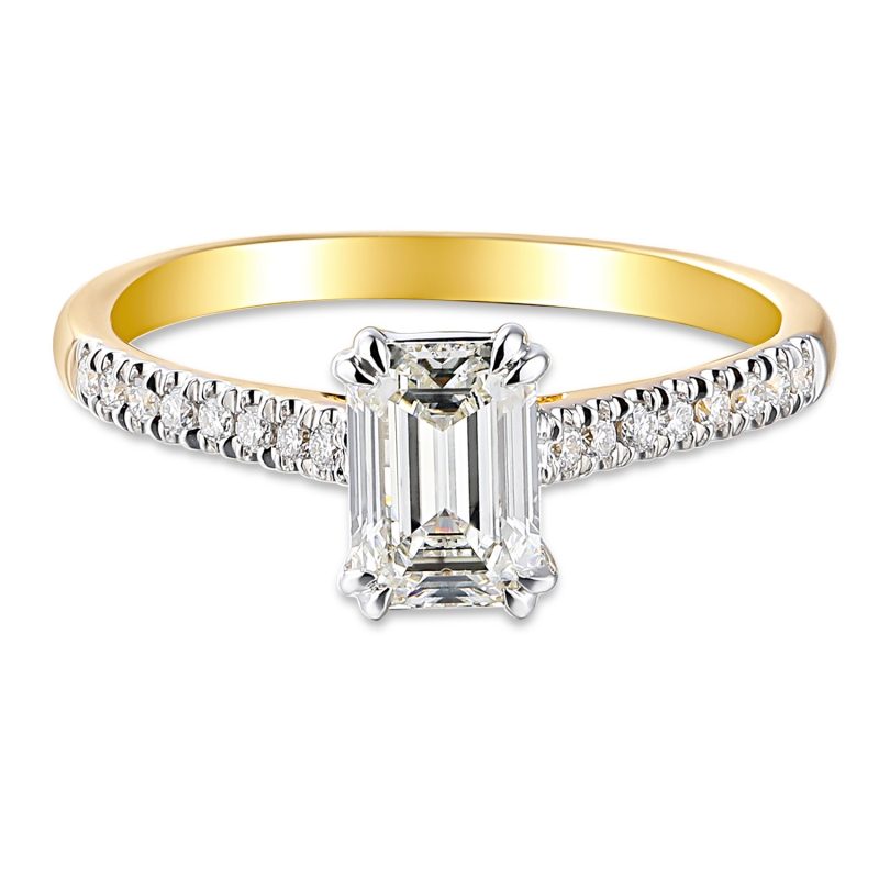 Pierścionek z diamentami laboratoryjnymi (R82483 1,05ct YW LGD) - zdjęcie: 3