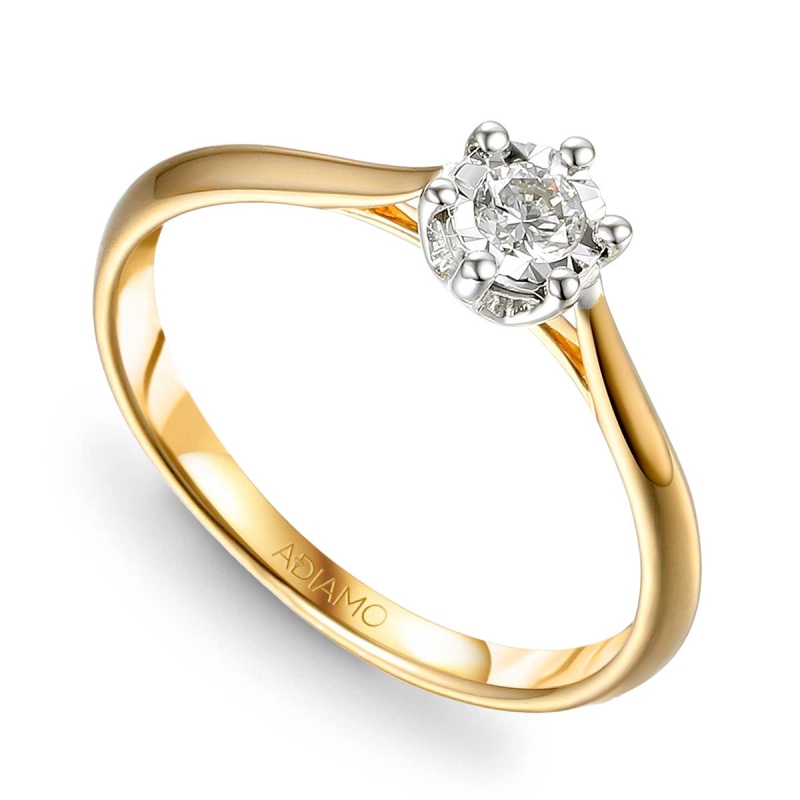 Pierścionek z diamentami (R83528 YW 0,15ct): 10 - zdjęcie: 1