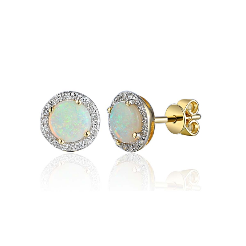 Komplet biżuterii z opalami i diamentami - zdjęcie: 3