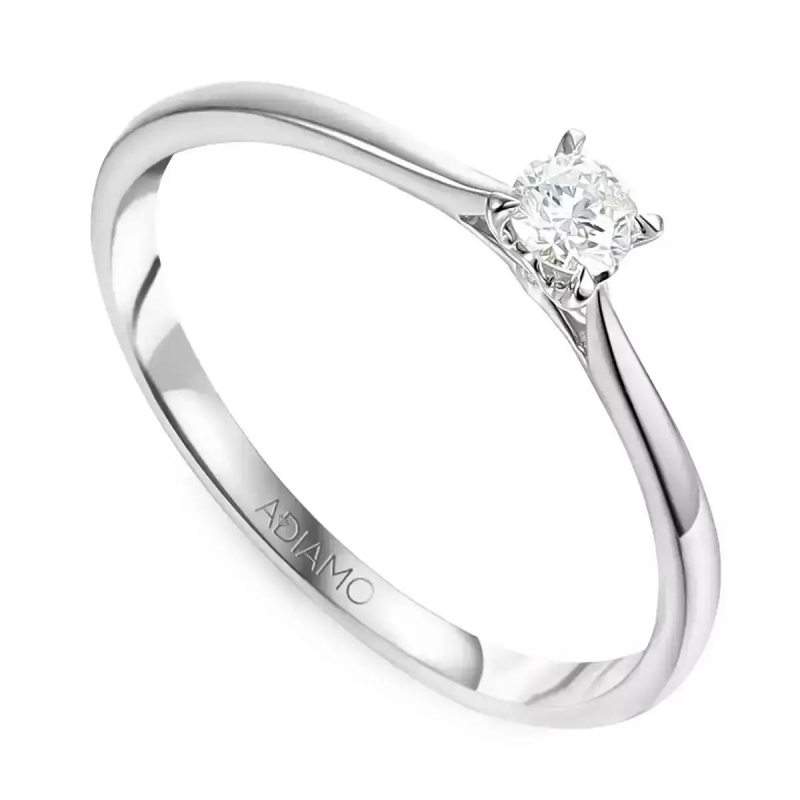 Pierścionek z diamentem, białe złoto R65478 W: 7 - zdjęcie: 1