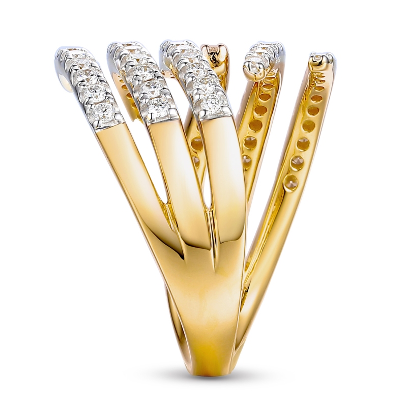 Pierścionek z diamentami laboratoryjnymi (R95178 Y LGD) - zdjęcie: 3