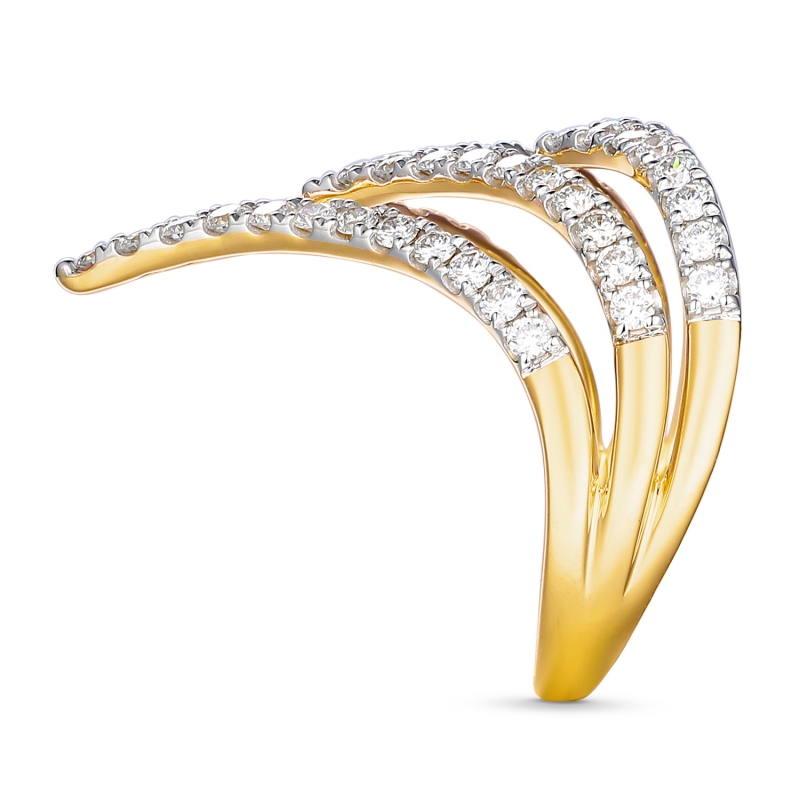 Pierścionek z diamentami laboratoryjnymi (R95387 Y LGD) - zdjęcie: 4