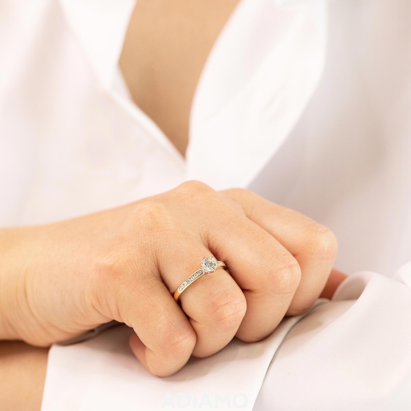 Pierścionek z diamentami (R58831 YW 0,50ct) - zdjęcie: 2