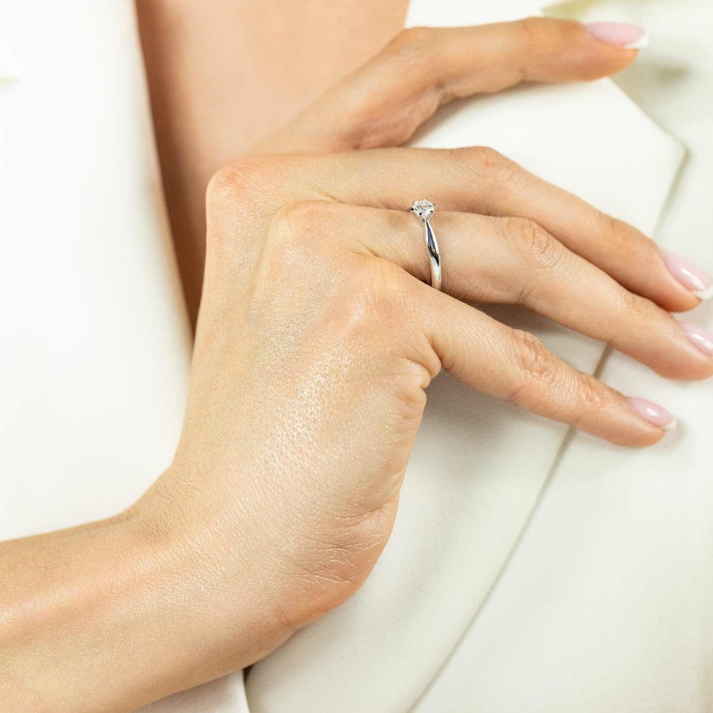 Pierścionek z diamentem, białe złoto pr.585 R34130 0,30ct: 8 - zdjęcie: 2