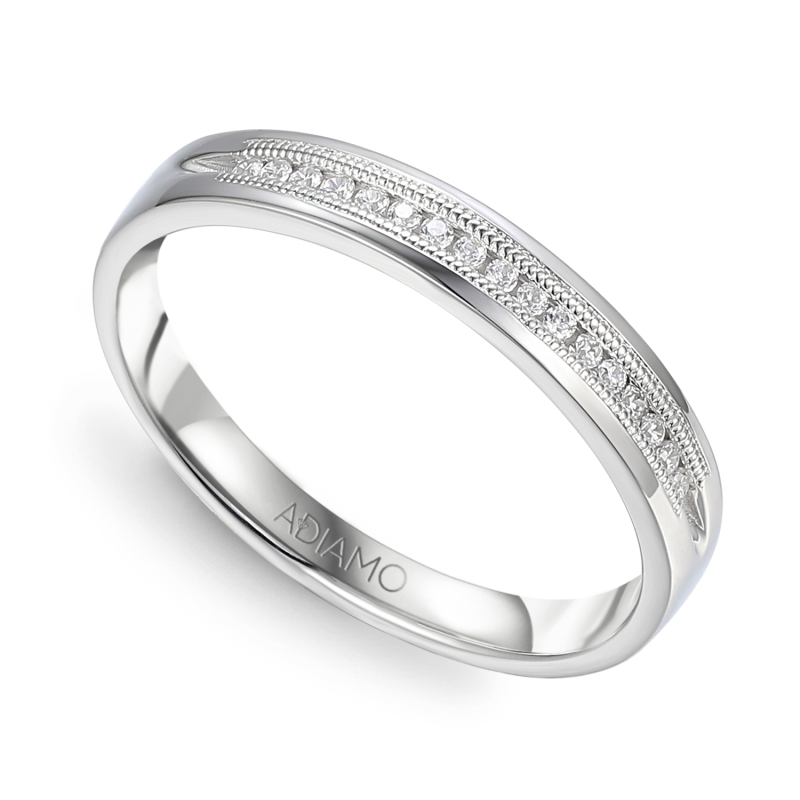 Obrączka ślubna z diamentami , 3 mm (O-R46063 W): 10 - zdjęcie: 1