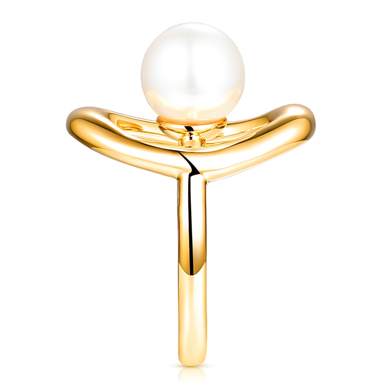 Pierścionek srebrny pozłacany z perłą (R100869 Y PL 925): 10 - zdjęcie: 4