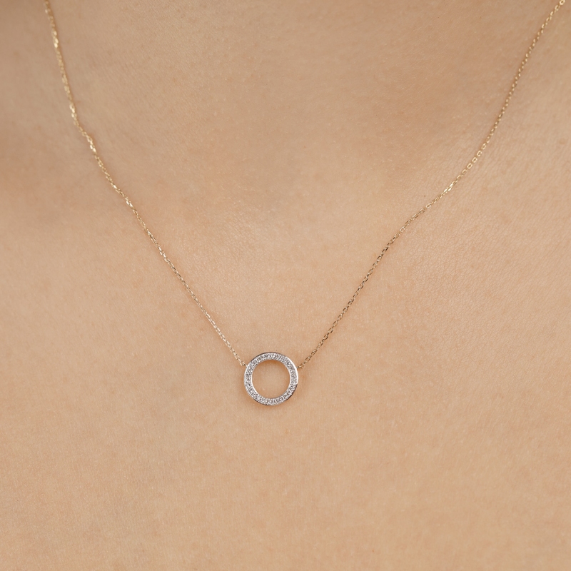 Naszyjnik z diamentami (N04969 Y C) - zdjęcie: 2