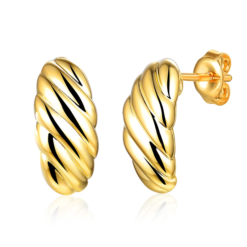 Kolczyki srebrne pozłacane (E100864 Y S 925) - zdjęcie: 1