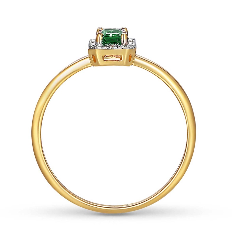 Pierścionek ze szmaragdem i diamentami (R69346 Y EM): 7 - zdjęcie: 3