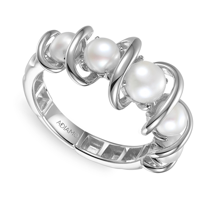 Pierścionek srebrny pozłacany z perłami (R100860 W PL 925) : 10 - zdjęcie: 1