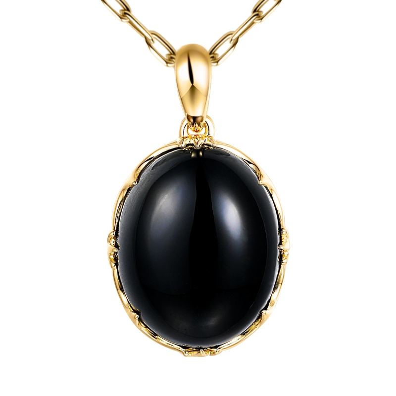 Zawieszka z czarnym agatem (P97688 Y BAG) - zdjęcie: 1