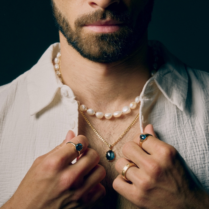 Zawieszka z niebieskim topazem (P97688 Y BT) - zdjęcie: 3