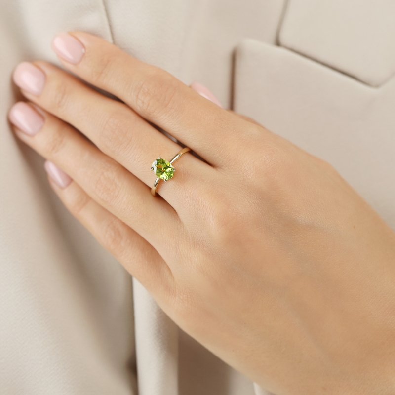 Pierścionek z perydotem (R43062 Y PT): 10 - zdjęcie: 4