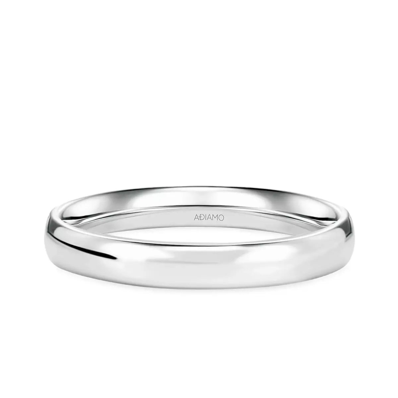 Obrączka ślubna, białe złoto, półokrągła, męska 3,5 mm (O-AD01 3,5M W M): 17 - zdjęcie: 1