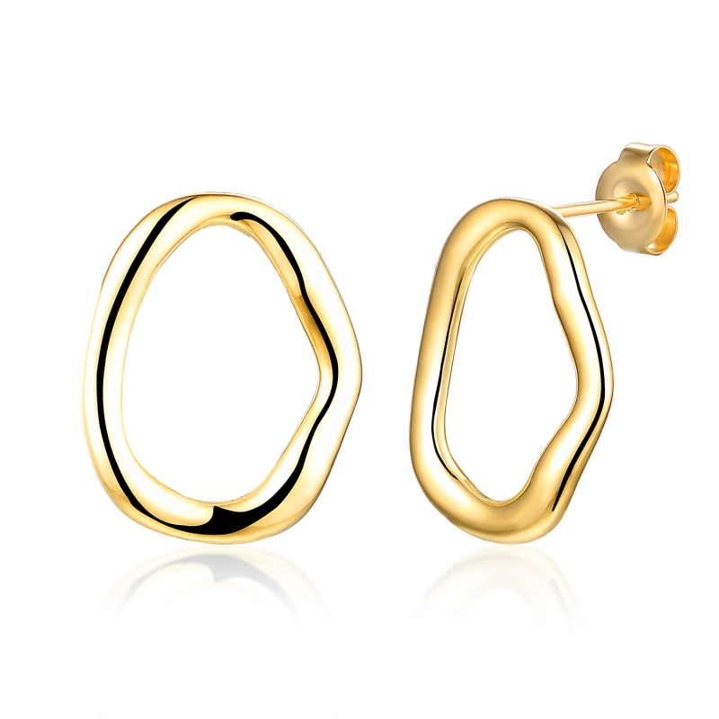 Kolczyki srebrne pozłacane (E100863 Y S 925) - zdjęcie: 1